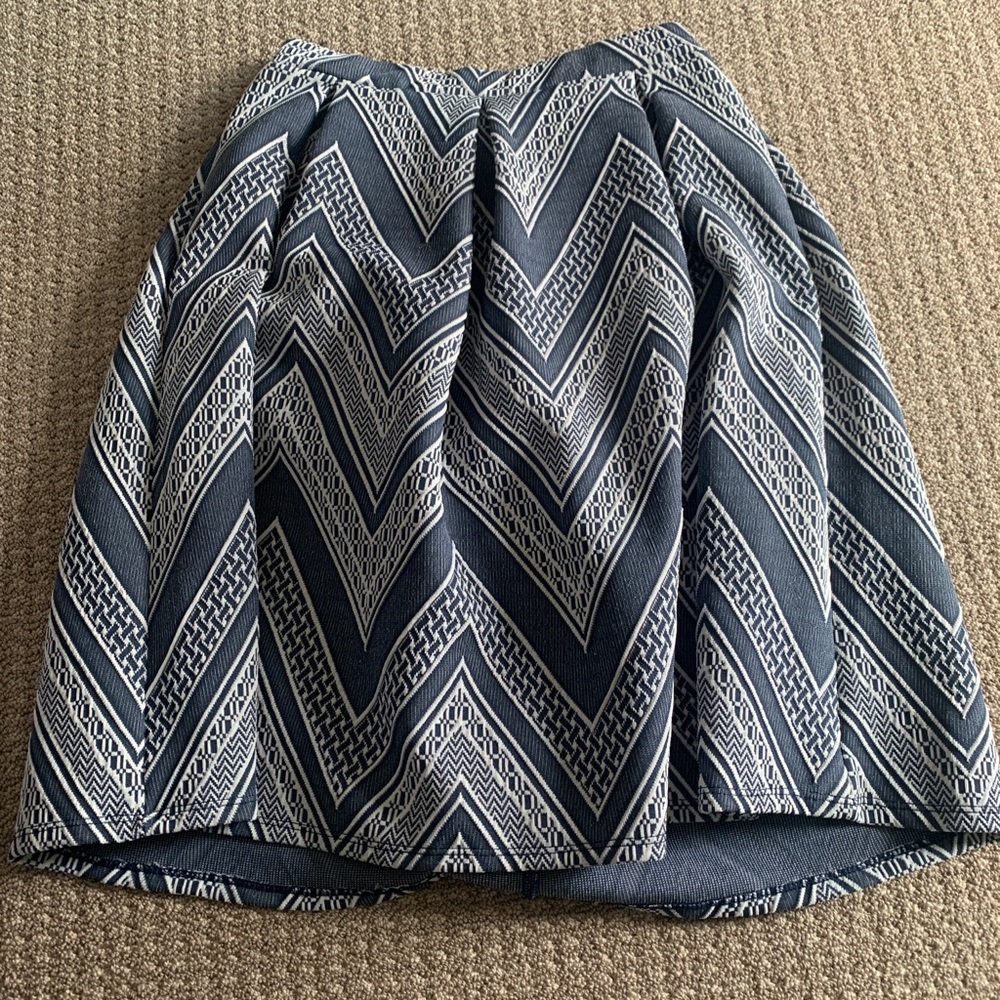 Joe B Blue and White Detailed Skirt